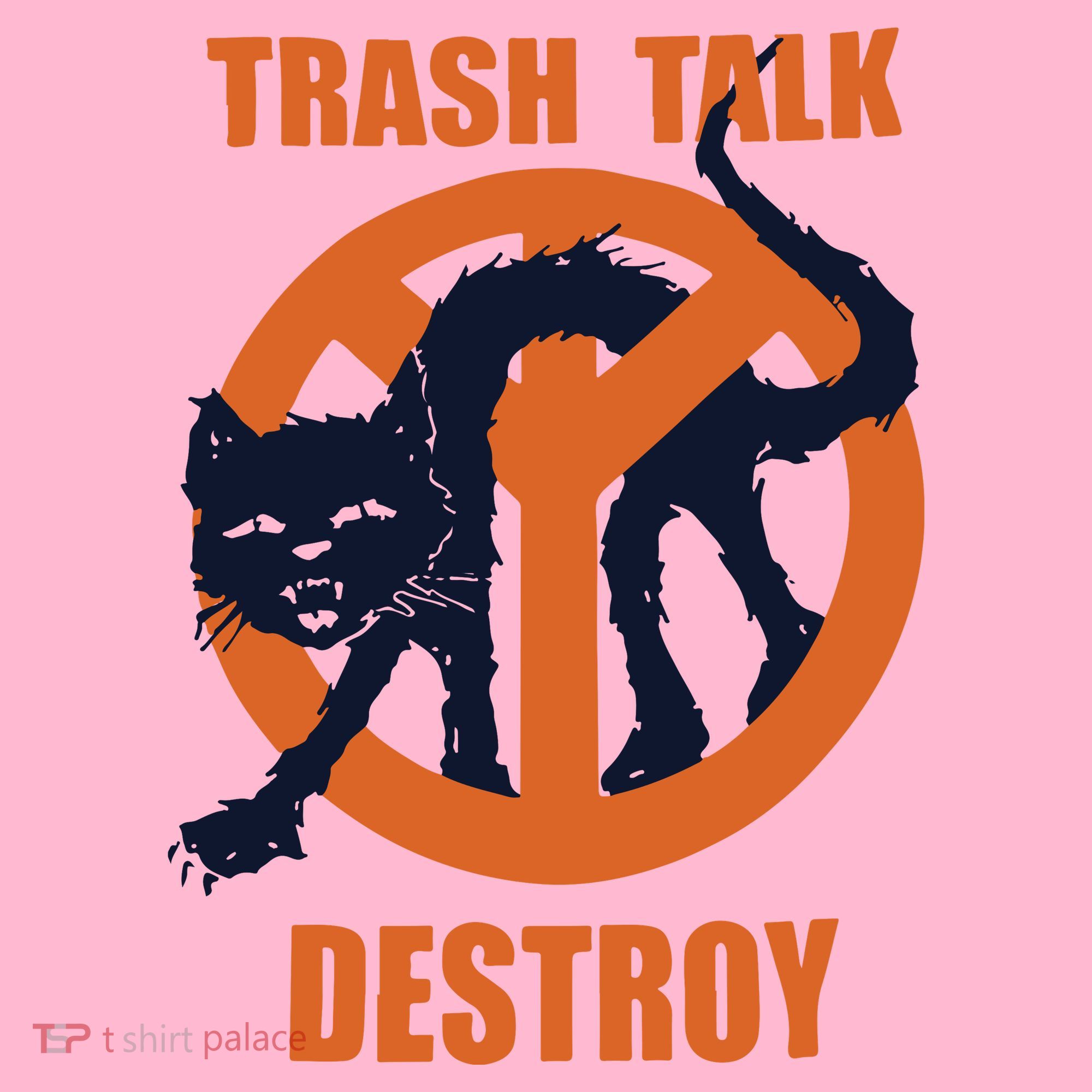 Trash Talk Destroy Black Cat Coaster