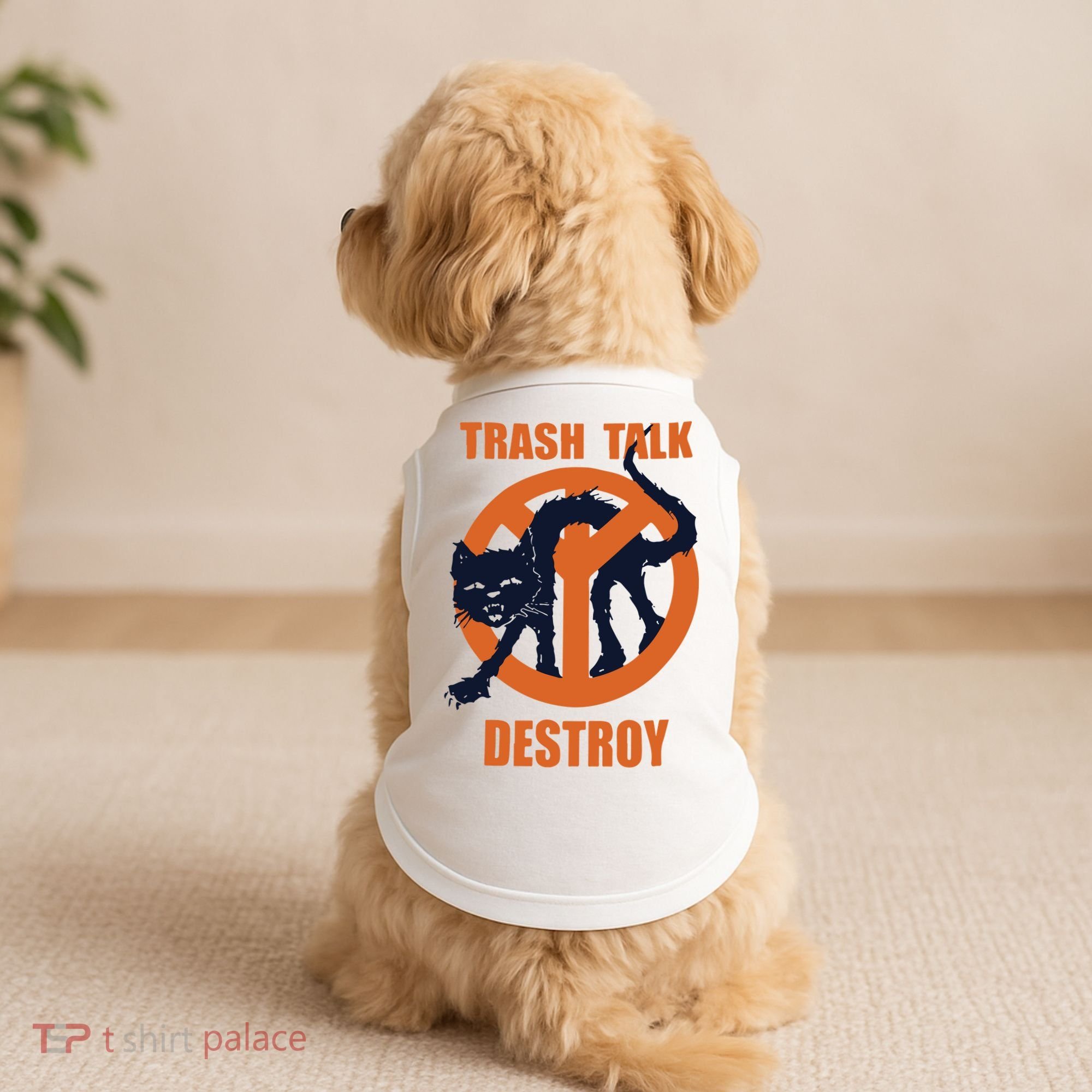 Trash Talk Destroy Black Cat Doggie Tank