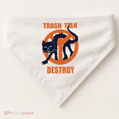 Trash Talk Destroy Black Cat USA-Made Doggie Bandana