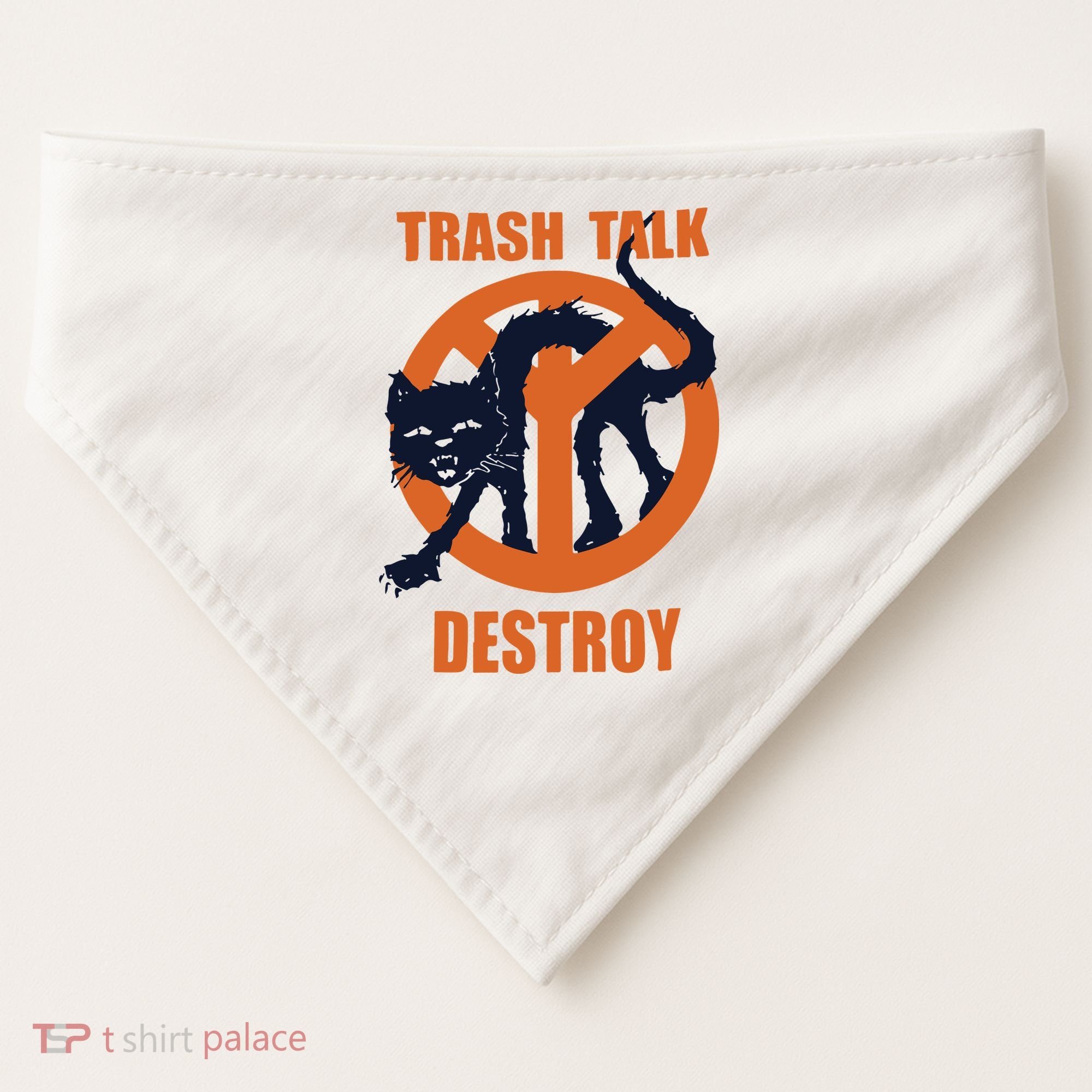 Trash Talk Destroy Black Cat USA-Made Doggie Bandana