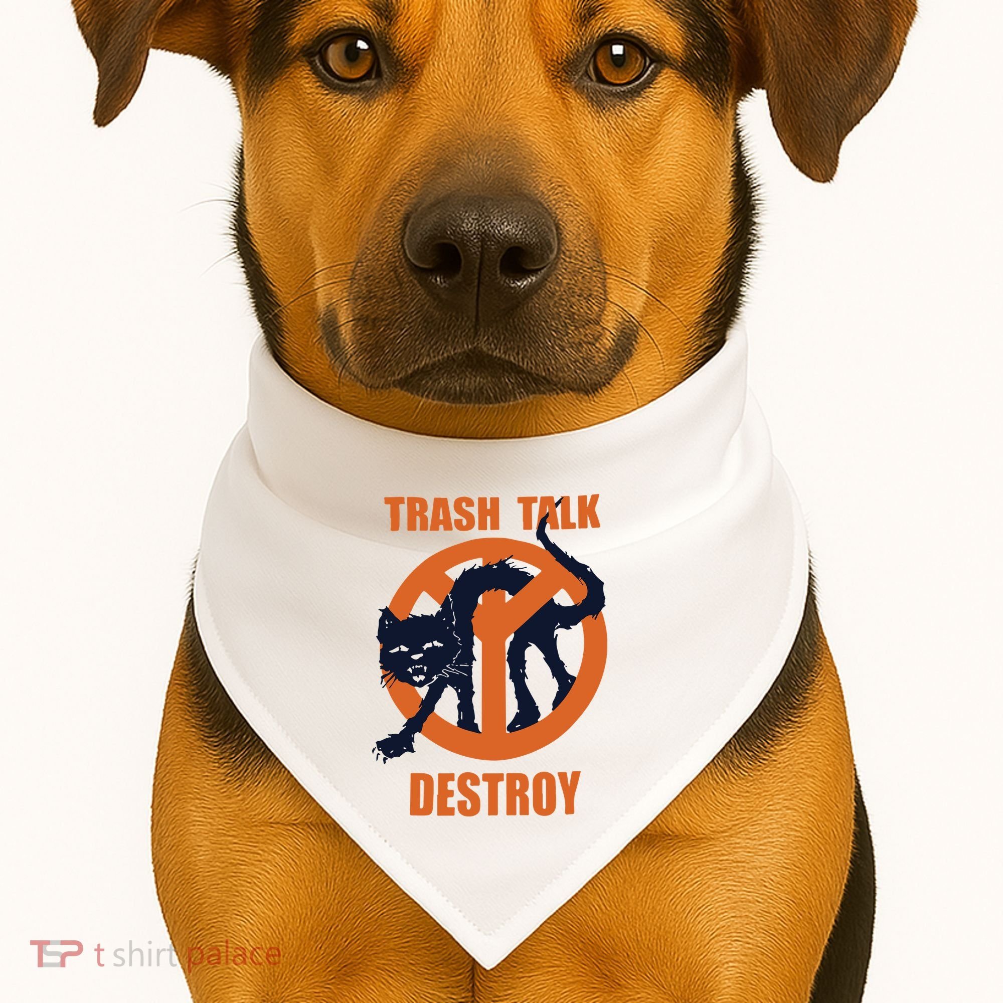 Trash Talk Destroy Black Cat USA-Made Doggie Bandana