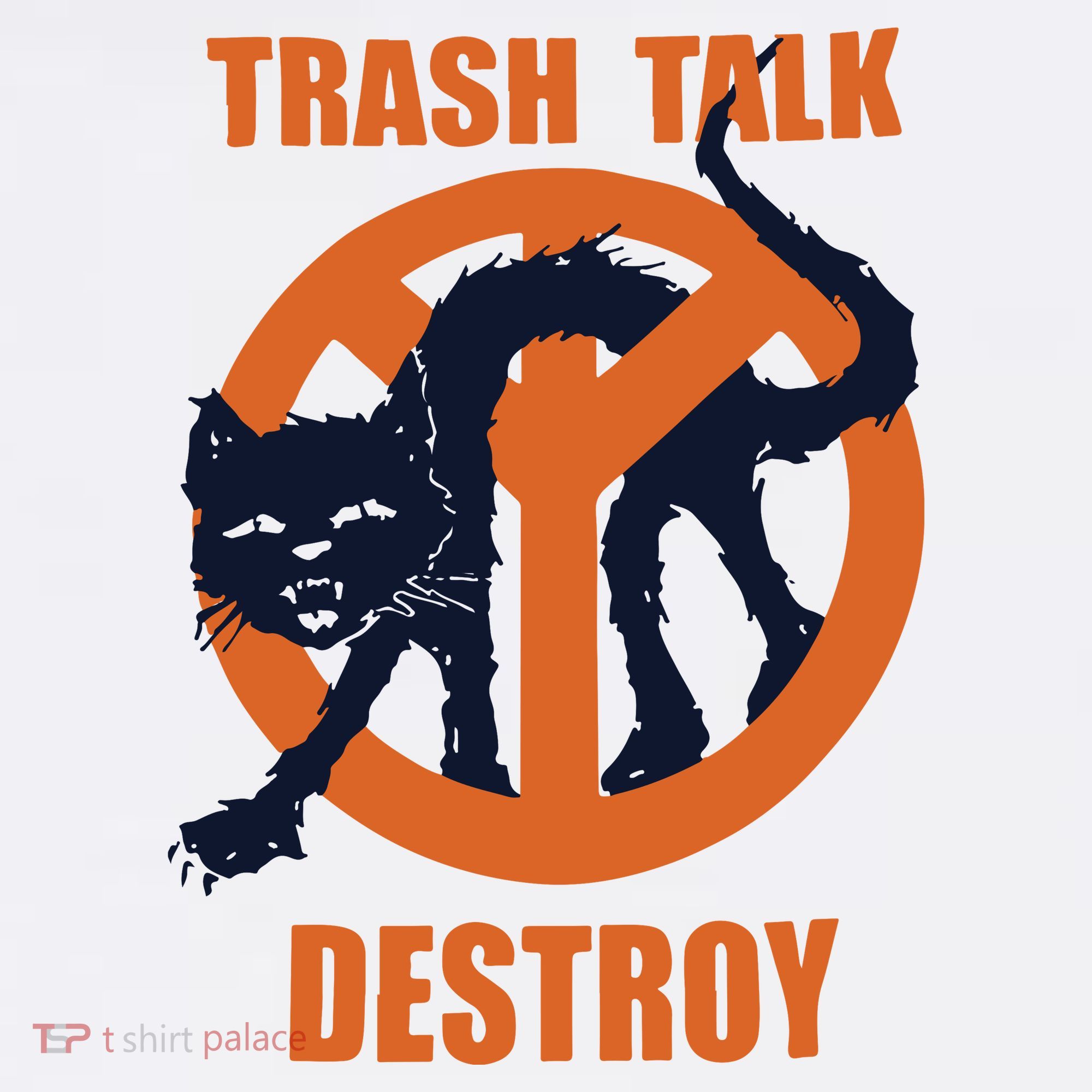 Trash Talk Destroy Black Cat USA-Made Doggie Bandana