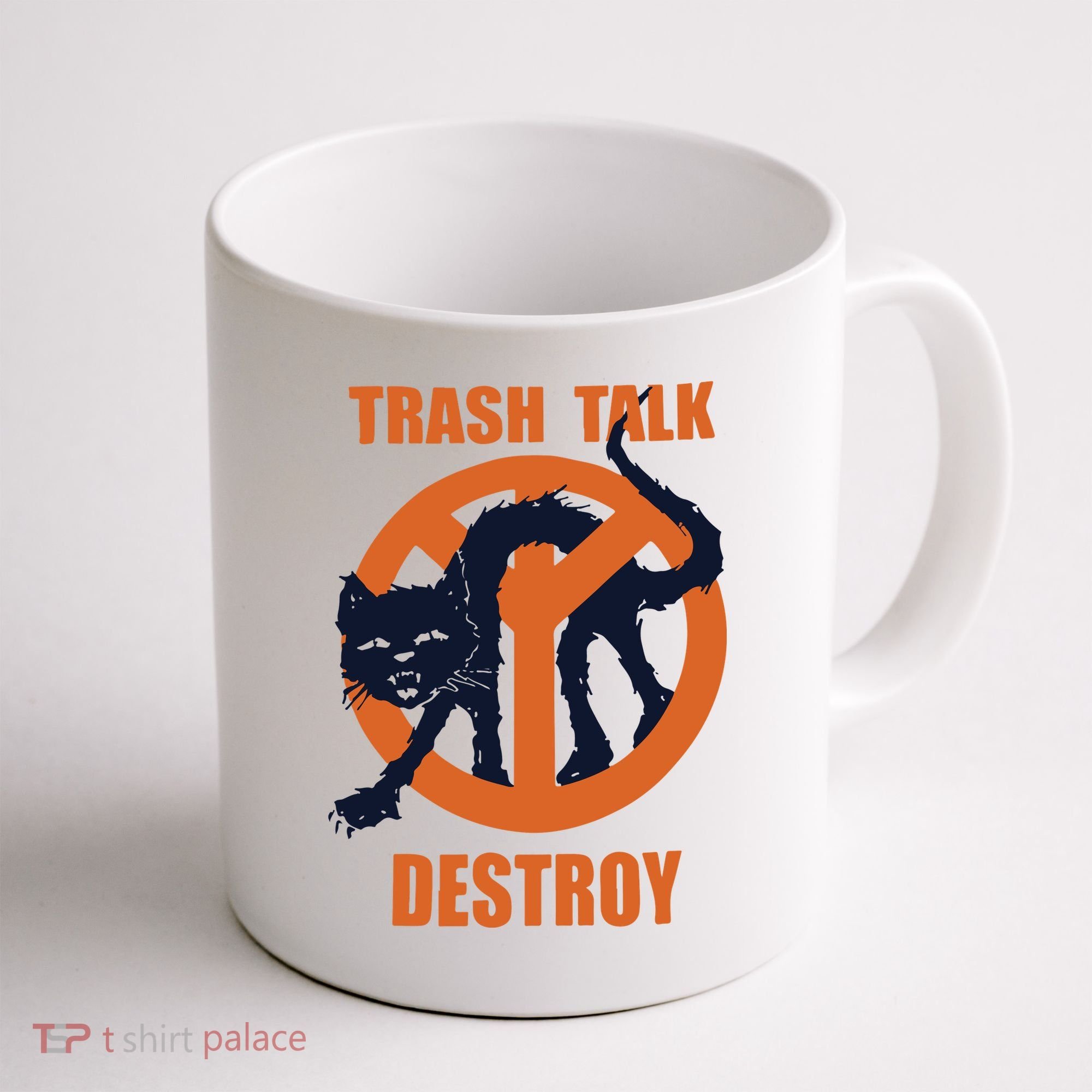 Trash Talk Destroy Black Cat Coffee Mug