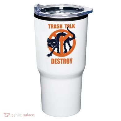 Trash Talk Destroy Black Cat Tumbler