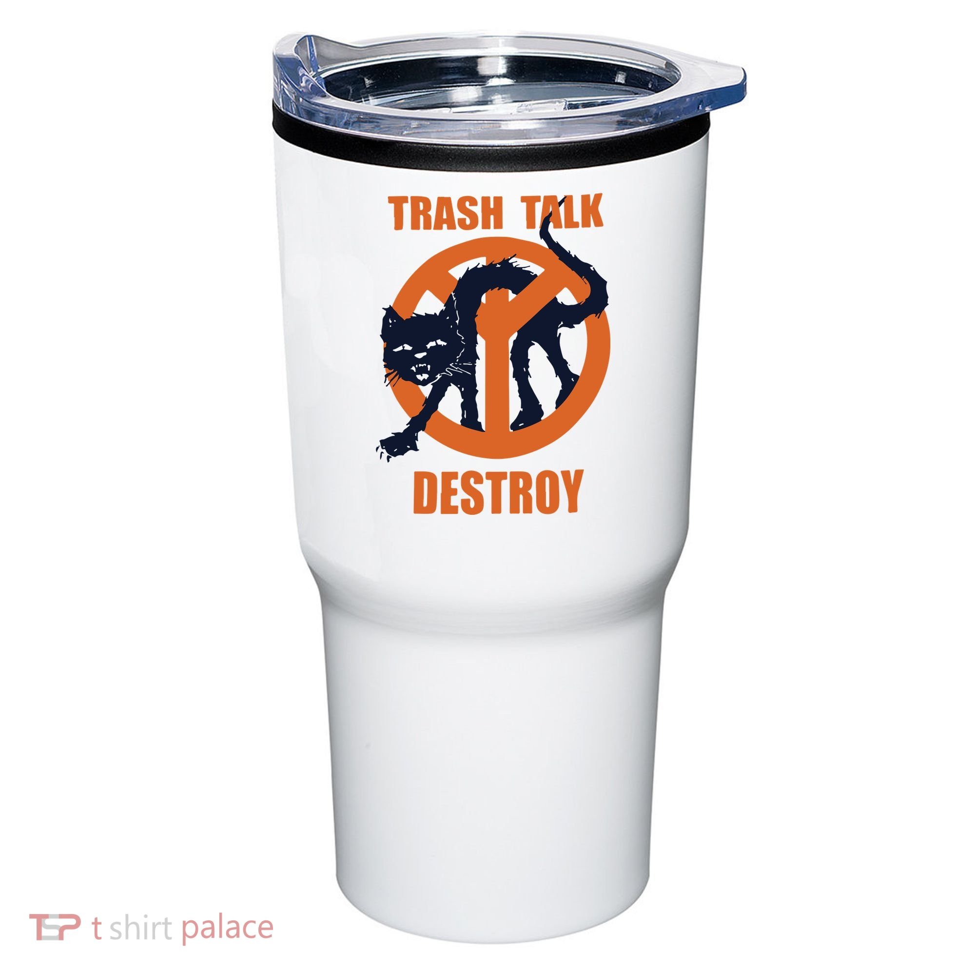 Trash Talk Destroy Black Cat Tumbler