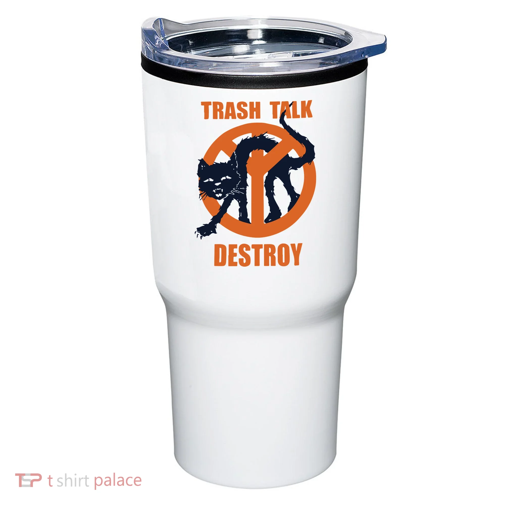 Trash Talk Destroy Black Cat Tumbler