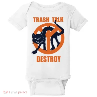 Trash Talk Destroy Black Cat Baby Bodysuit