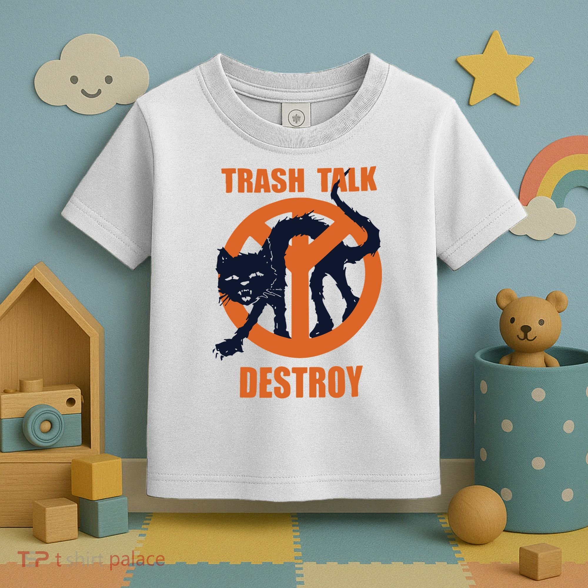 Trash Talk Destroy Black Cat Toddler T-Shirt