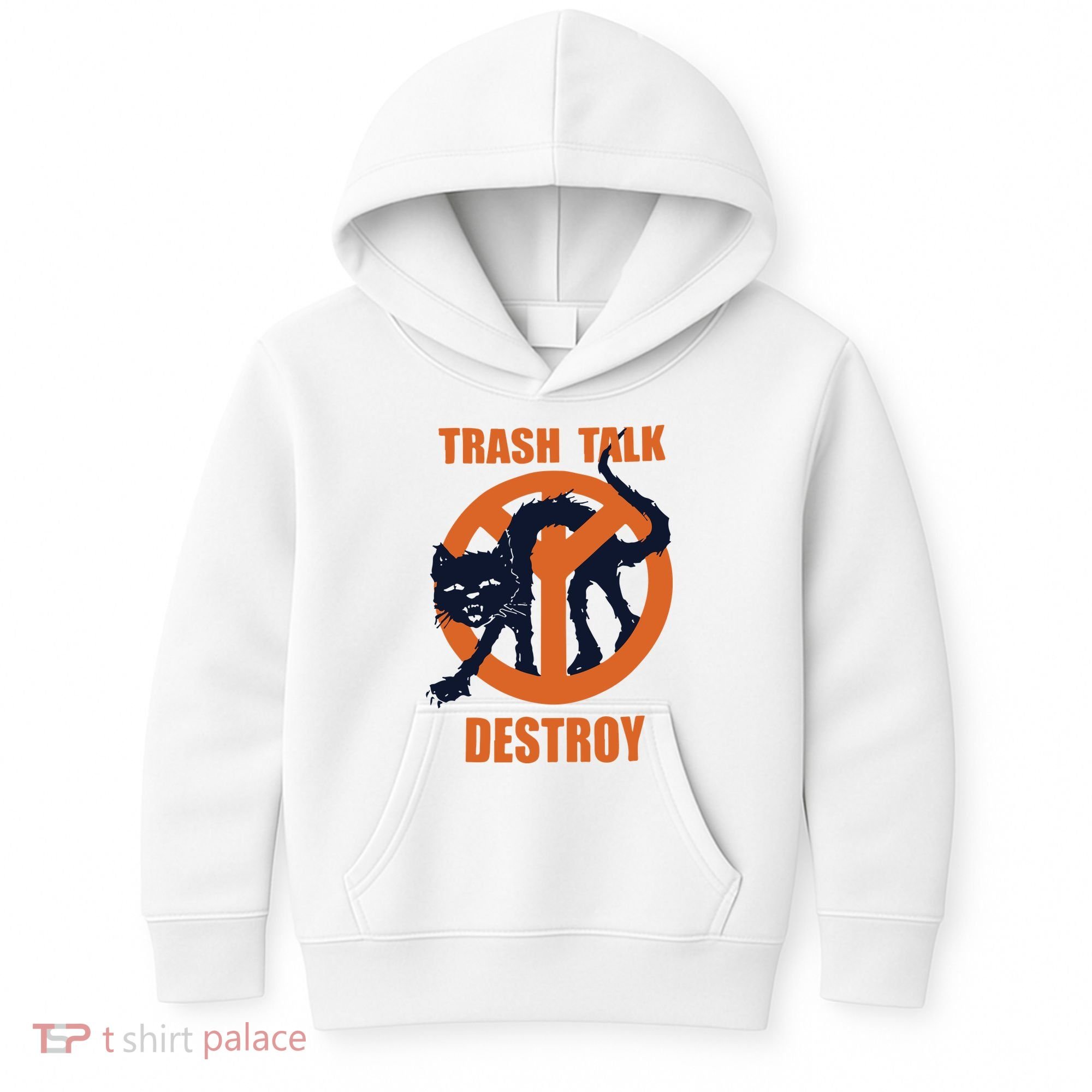 Trash Talk Destroy Black Cat Kids Hoodie