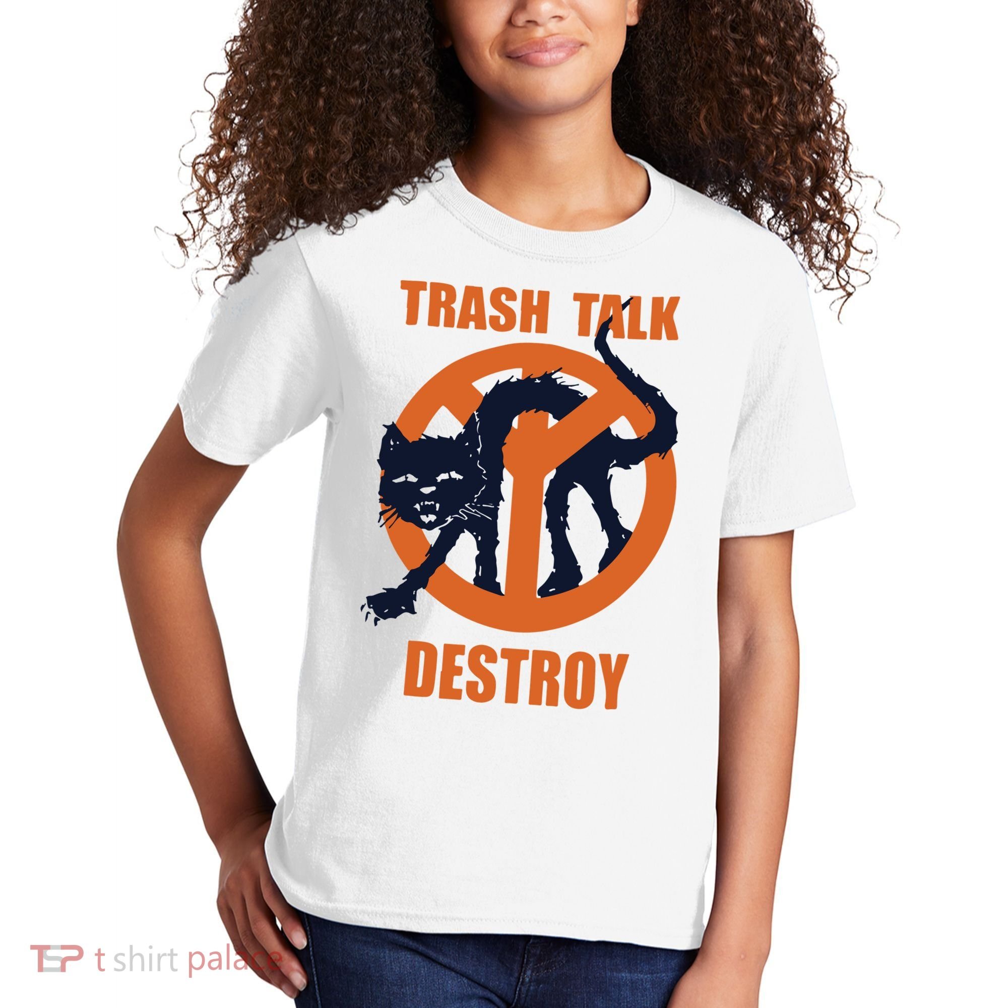 Trash Talk Destroy Black Cat Kids T-Shirt