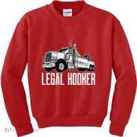 Tow Truck Driver Legal Hooker Funny Big Wrecker Kids Sweatshirt thumb 0