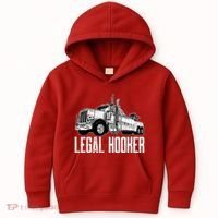 Tow Truck Driver Legal Hooker Funny Big Wrecker Kids Hoodie thumb 0
