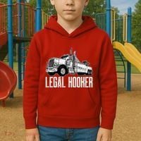 Tow Truck Driver Legal Hooker Funny Big Wrecker Kids Hoodie thumb 2