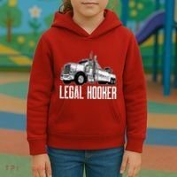 Tow Truck Driver Legal Hooker Funny Big Wrecker Kids Hoodie thumb 3