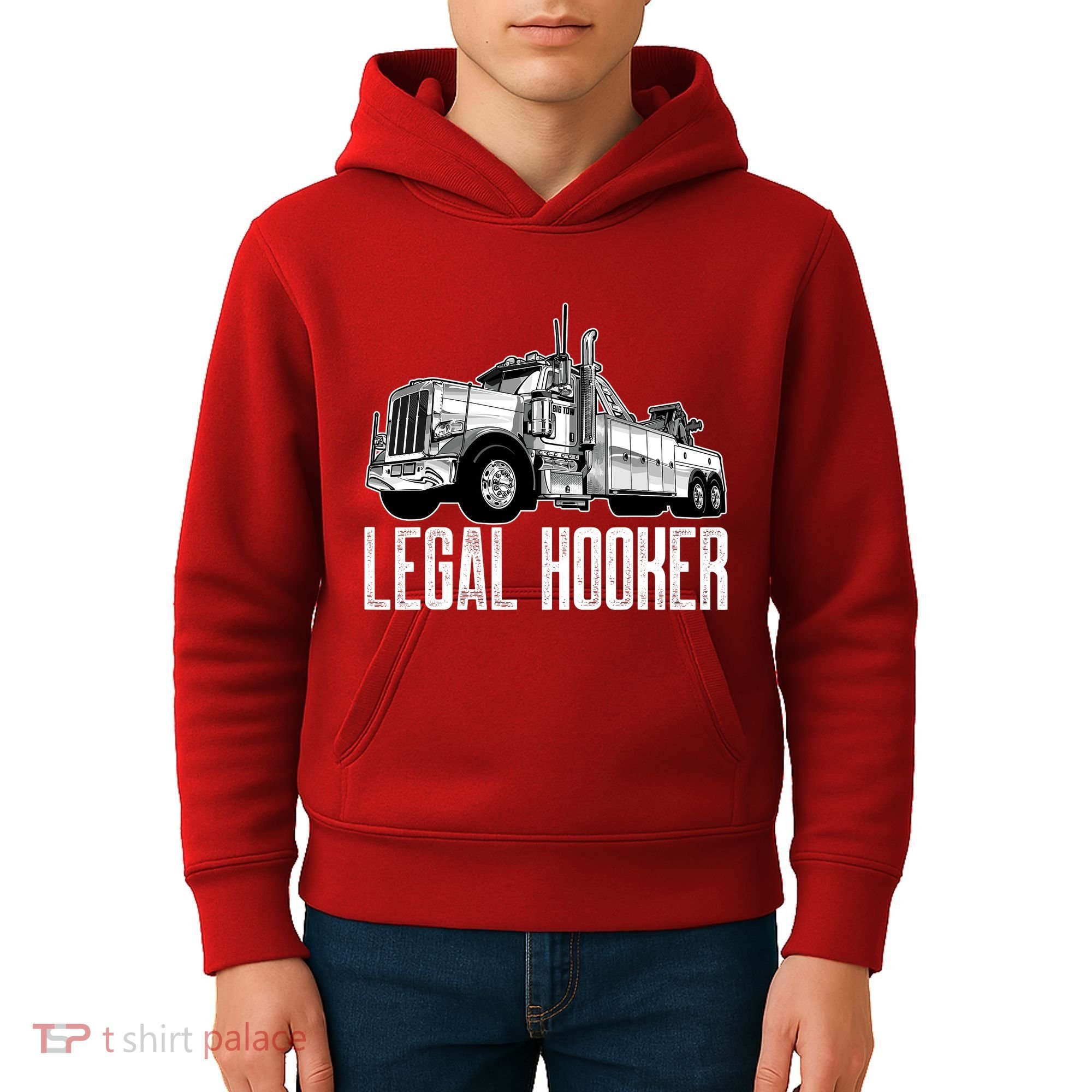 Tow Truck Driver Legal Hooker Funny Big Wrecker Kids Hoodie