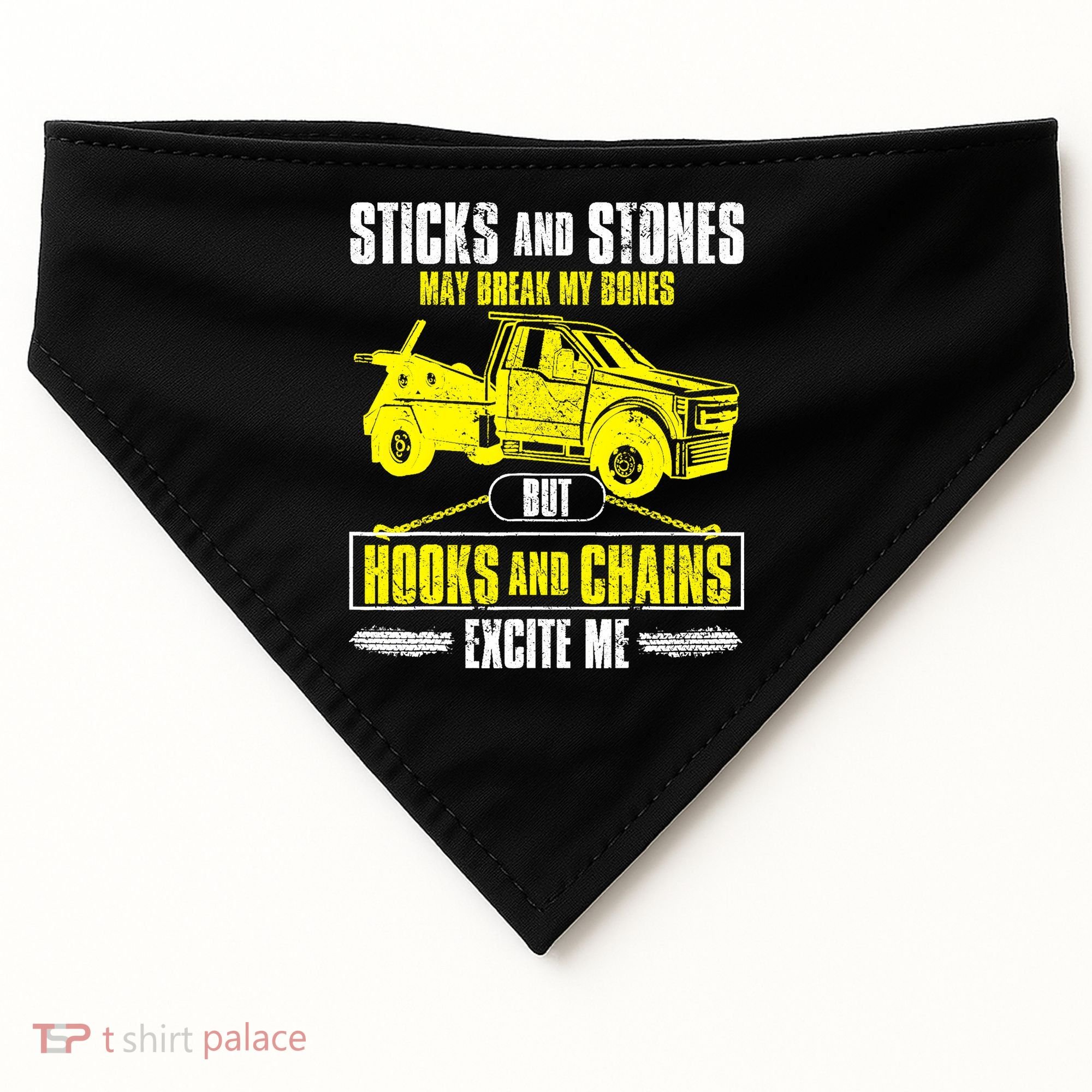 Tow Truck Driver Breakdown Lorry Thin Yellow Line Trucker USA-Made Doggie Bandana