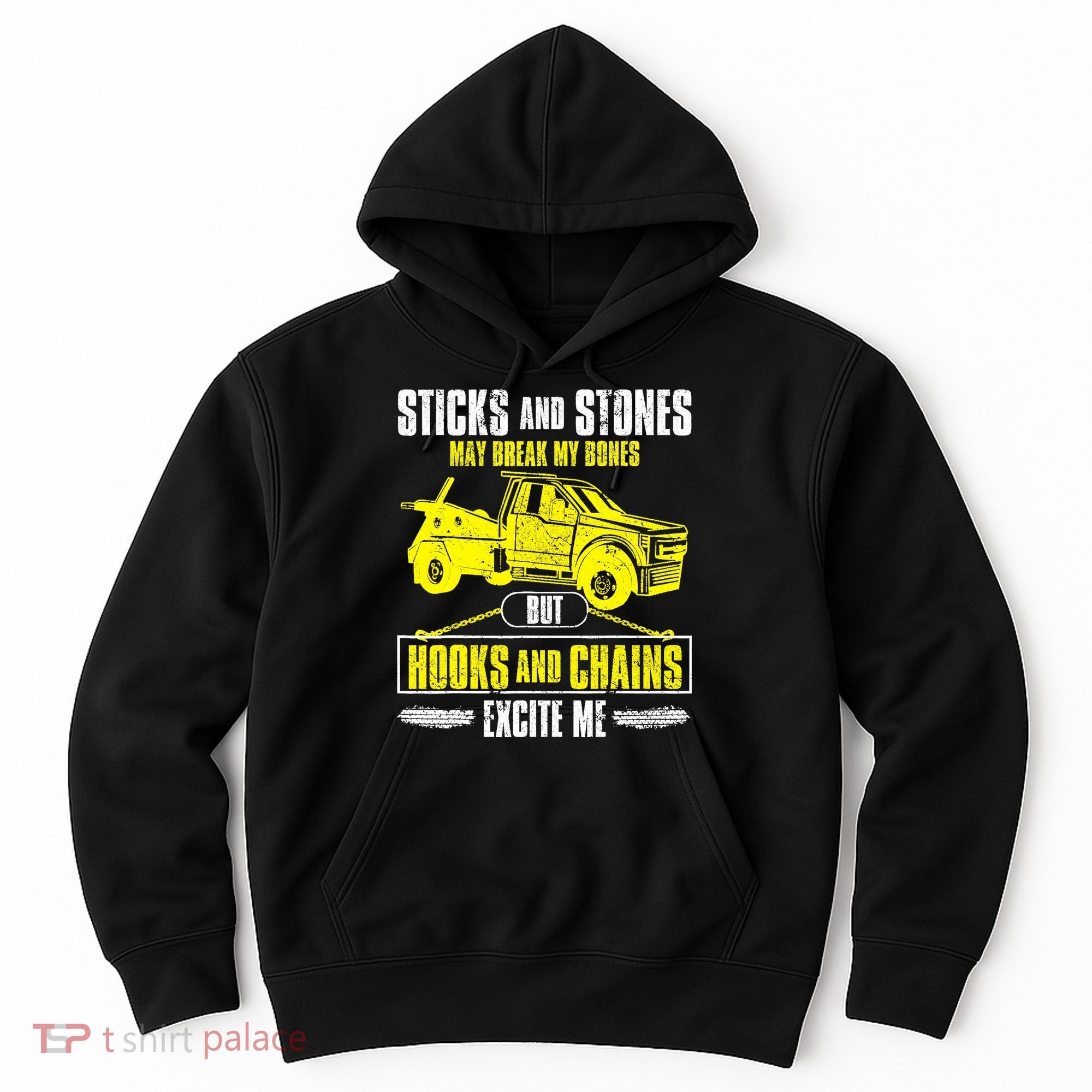 Tow Truck Driver Breakdown Lorry Thin Yellow Line Trucker Hoodie