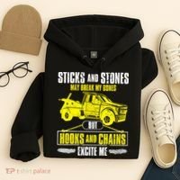 Tow Truck Driver Breakdown Lorry Thin Yellow Line Trucker Hoodie thumb 4