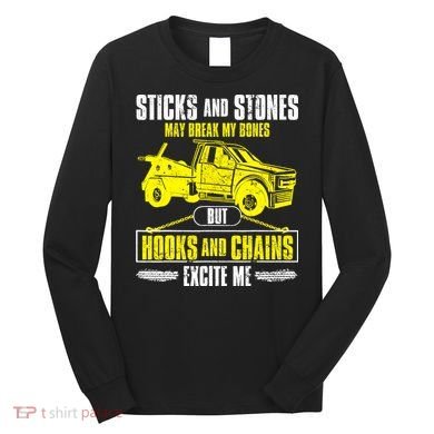Tow Truck Driver Breakdown Lorry Thin Yellow Line Trucker Long Sleeve Shirt