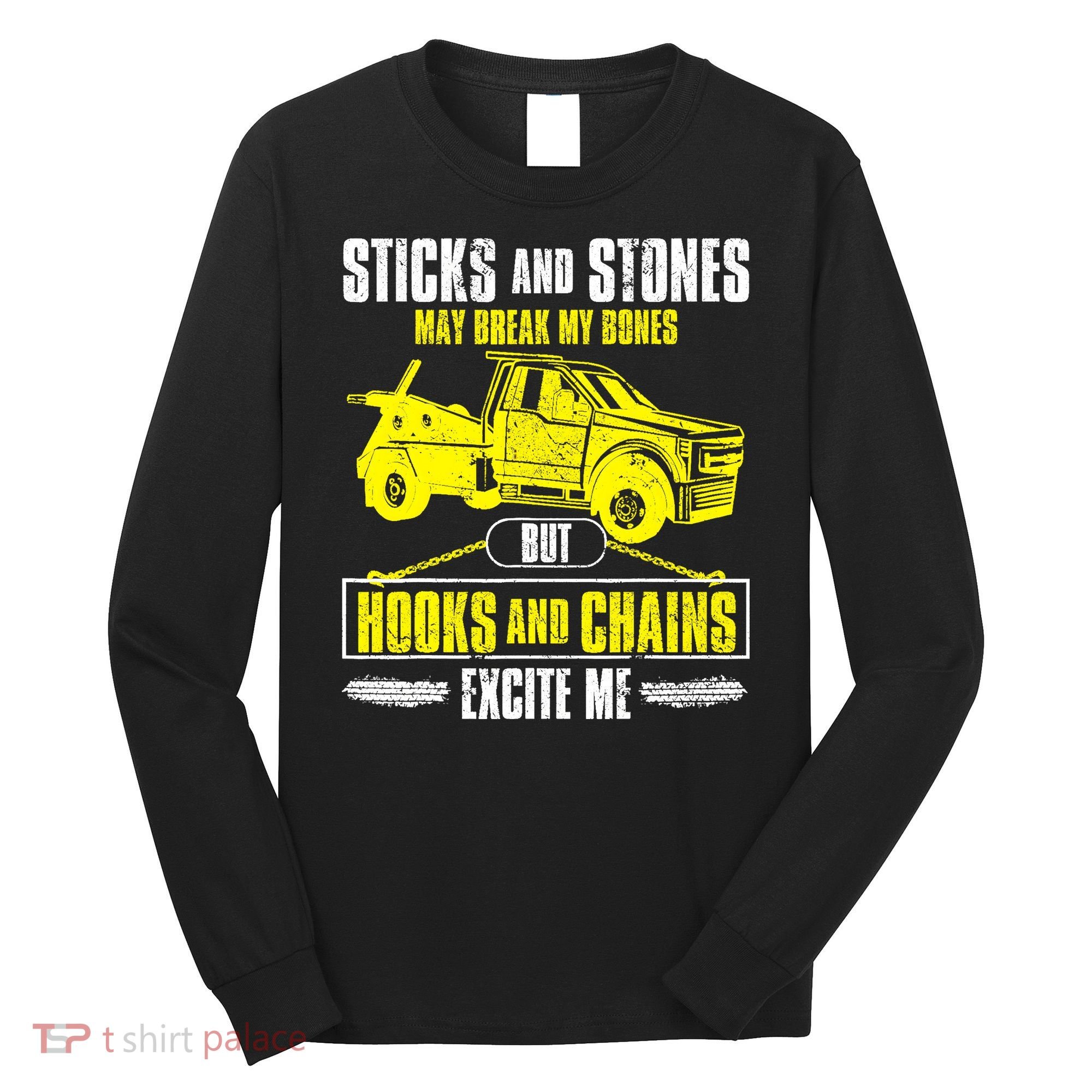 Tow Truck Driver Breakdown Lorry Thin Yellow Line Trucker Long Sleeve Shirt