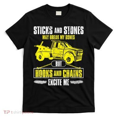 Tow Truck Driver Breakdown Lorry Thin Yellow Line Trucker T-Shirt