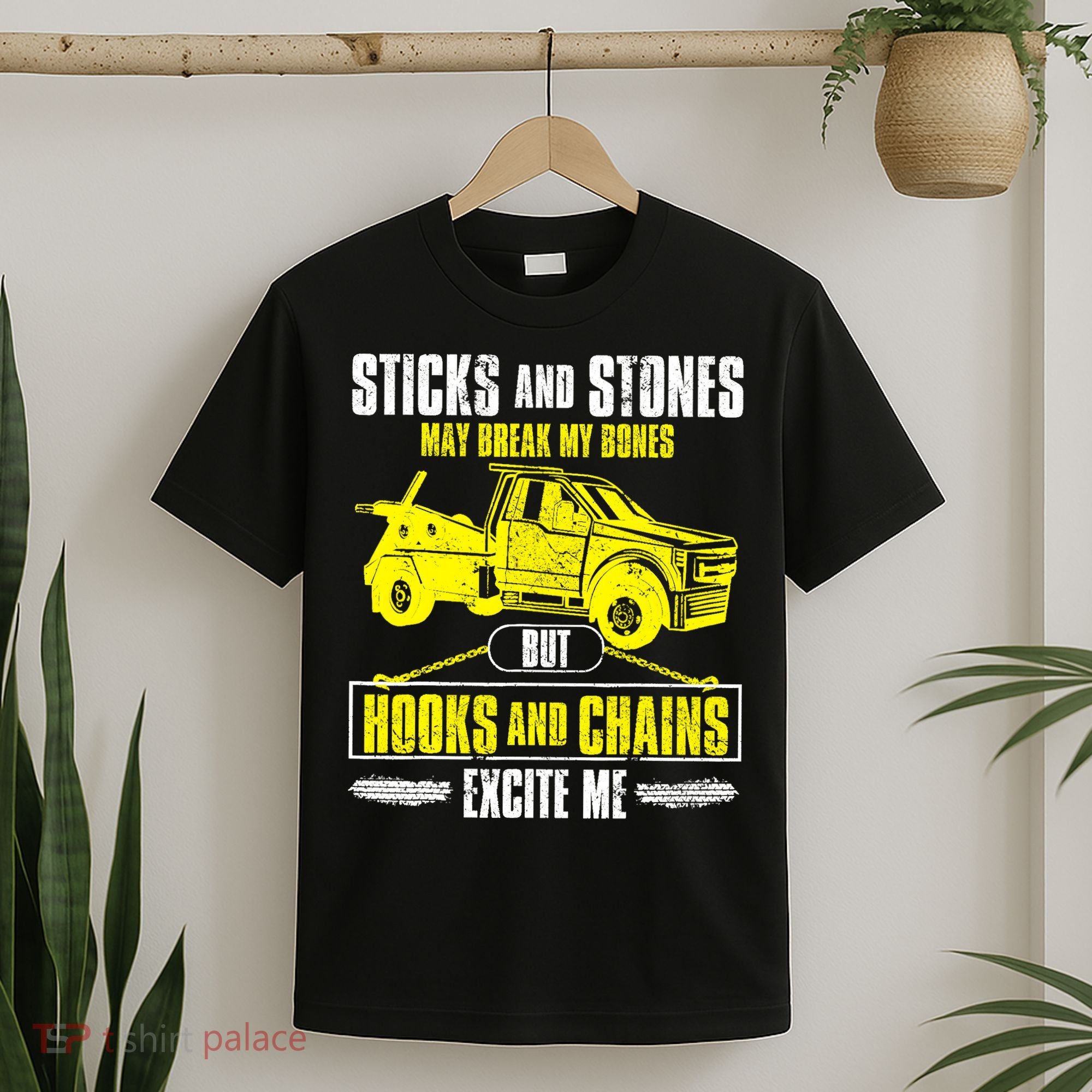 Tow Truck Driver Breakdown Lorry Thin Yellow Line Trucker T-Shirt