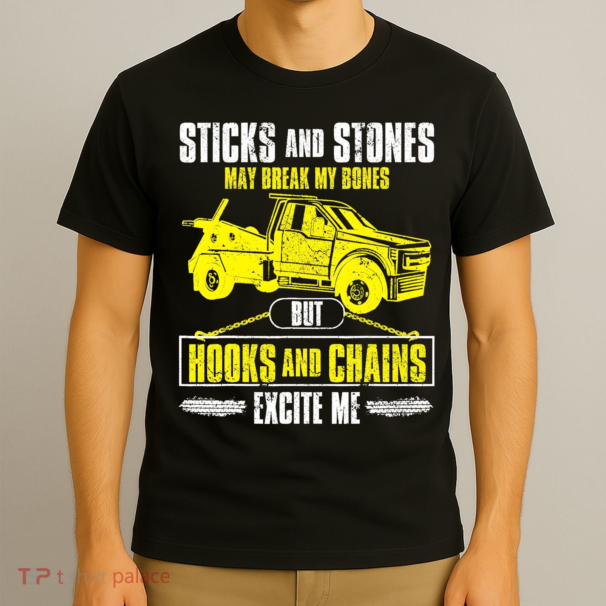 Tow Truck Driver Breakdown Lorry Thin Yellow Line Trucker T-Shirt