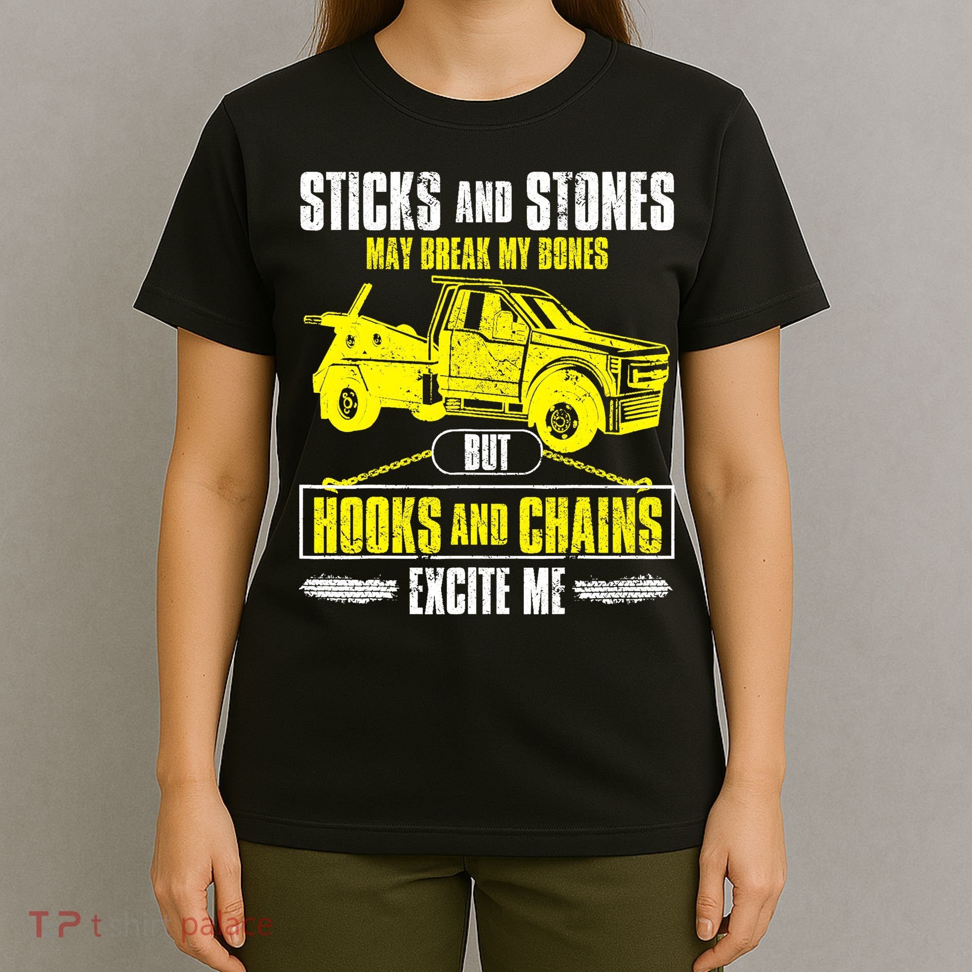 Tow Truck Driver Breakdown Lorry Thin Yellow Line Trucker T-Shirt