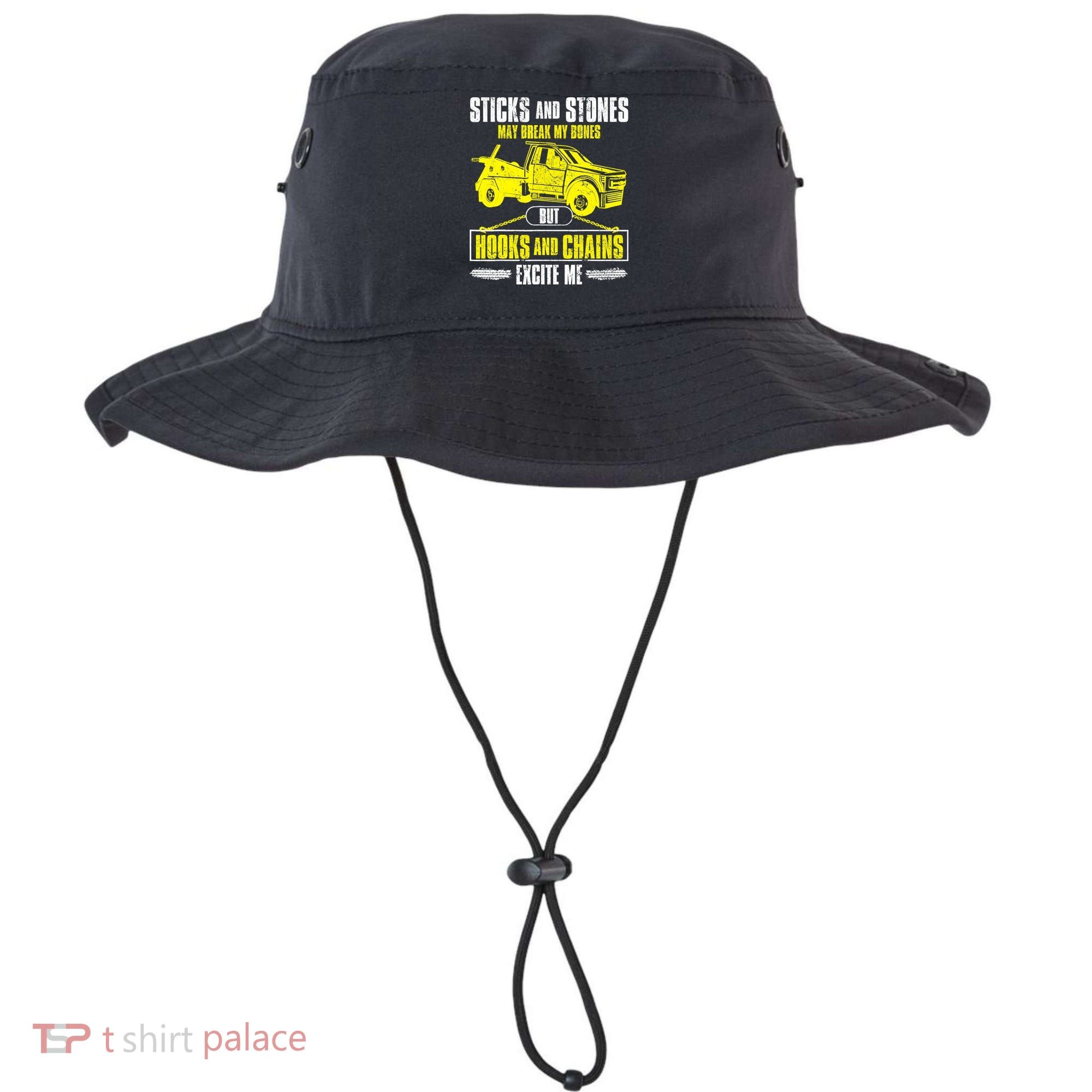 Tow Truck Driver Breakdown Lorry Thin Yellow Line Trucker Bucket Hat