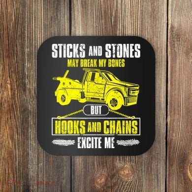 Tow Truck Driver Breakdown Lorry Thin Yellow Line Trucker Coaster