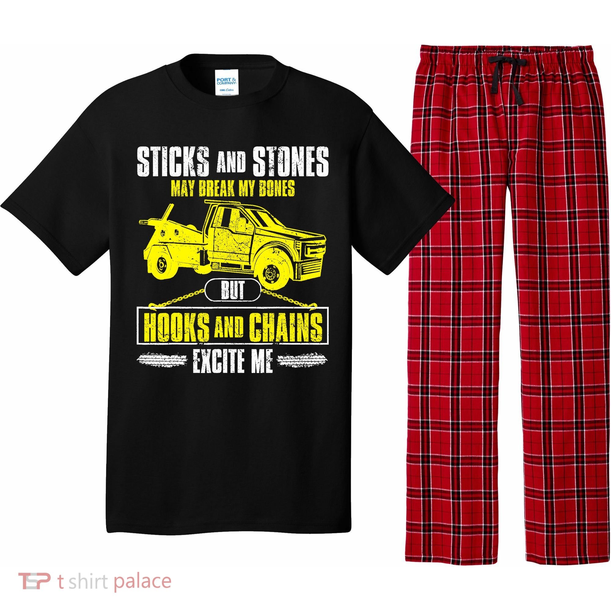 Tow Truck Driver Breakdown Lorry Thin Yellow Line Trucker Pajama Set