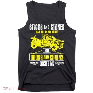 Tow Truck Driver Breakdown Lorry Thin Yellow Line Trucker Tank Top