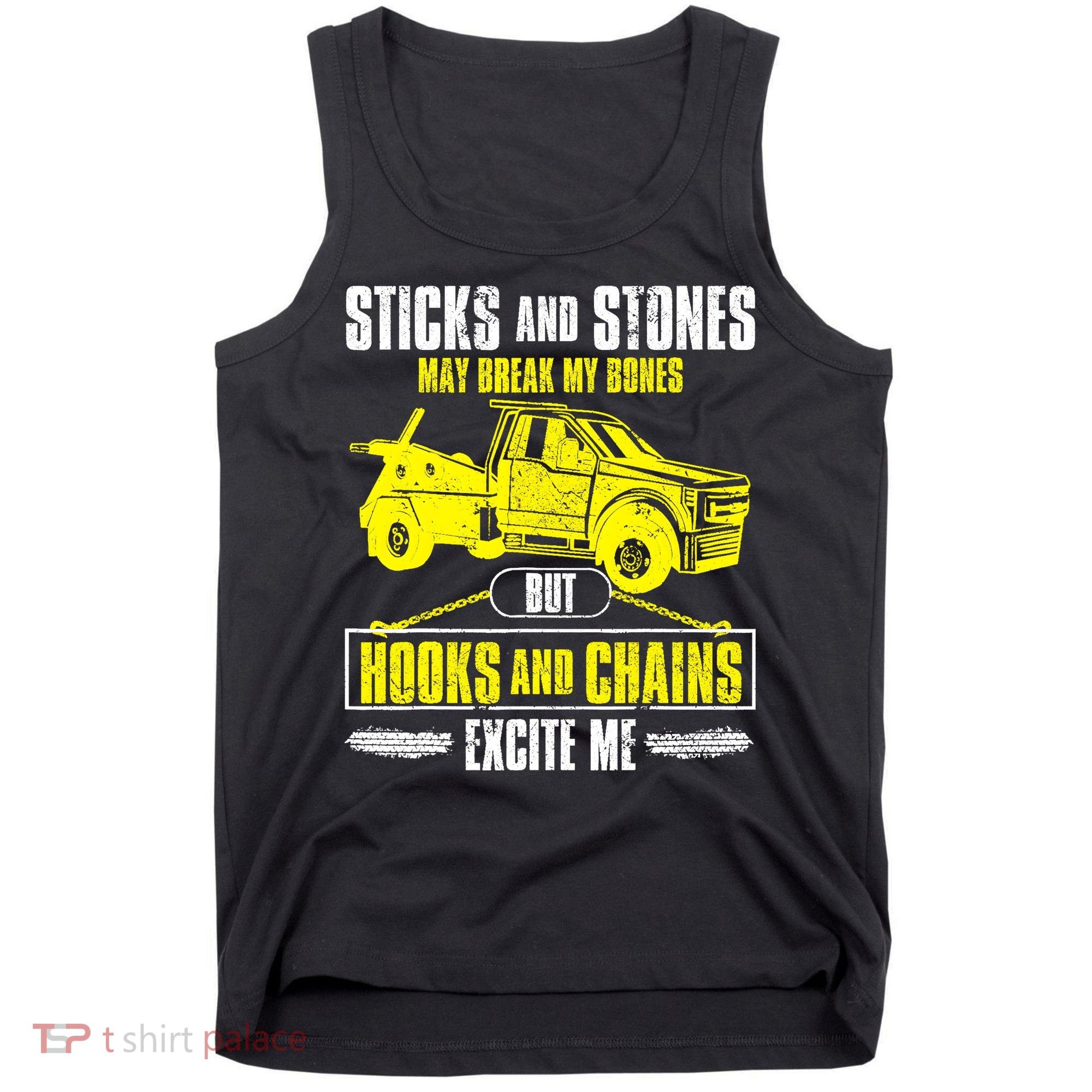 Tow Truck Driver Breakdown Lorry Thin Yellow Line Trucker Tank Top