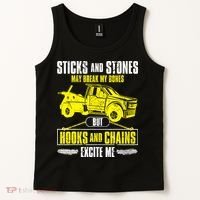 Tow Truck Driver Breakdown Lorry Thin Yellow Line Trucker Tank Top thumb 2