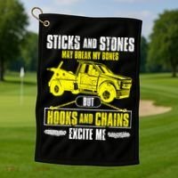 Tow Truck Driver Breakdown Lorry Thin Yellow Line Trucker Golf Towel thumb 1