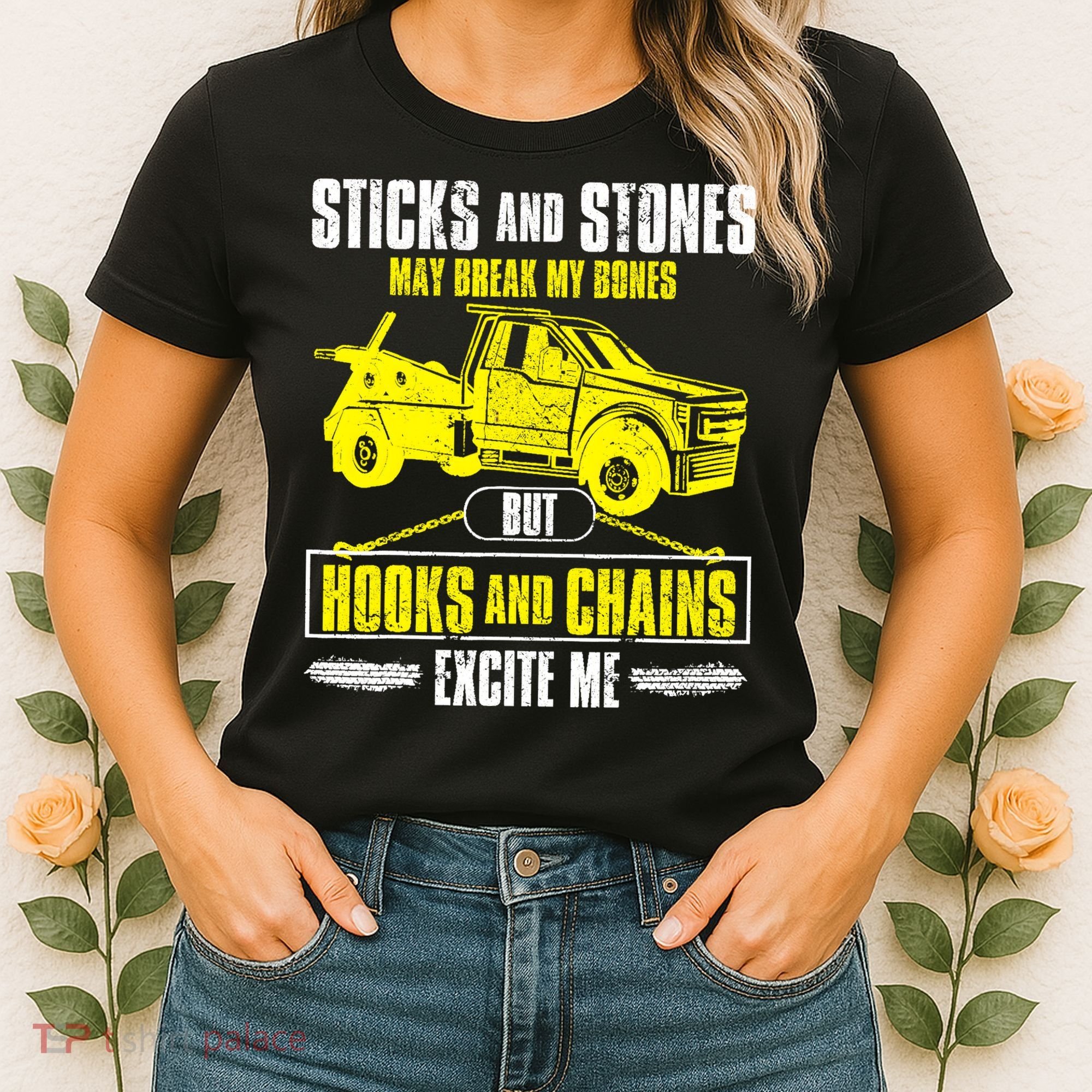 Tow Truck Driver Breakdown Lorry Thin Yellow Line Trucker Women's T-Shirt