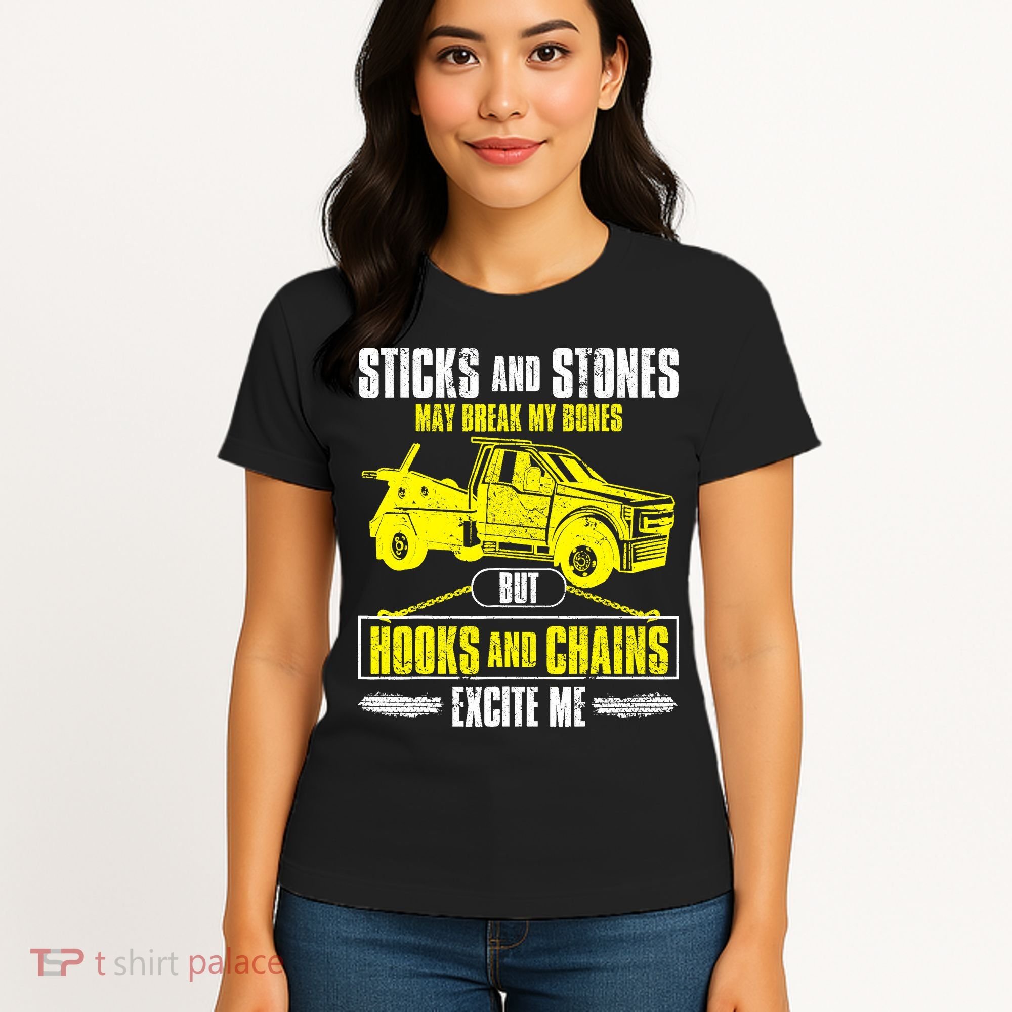 Tow Truck Driver Breakdown Lorry Thin Yellow Line Trucker Women's T-Shirt