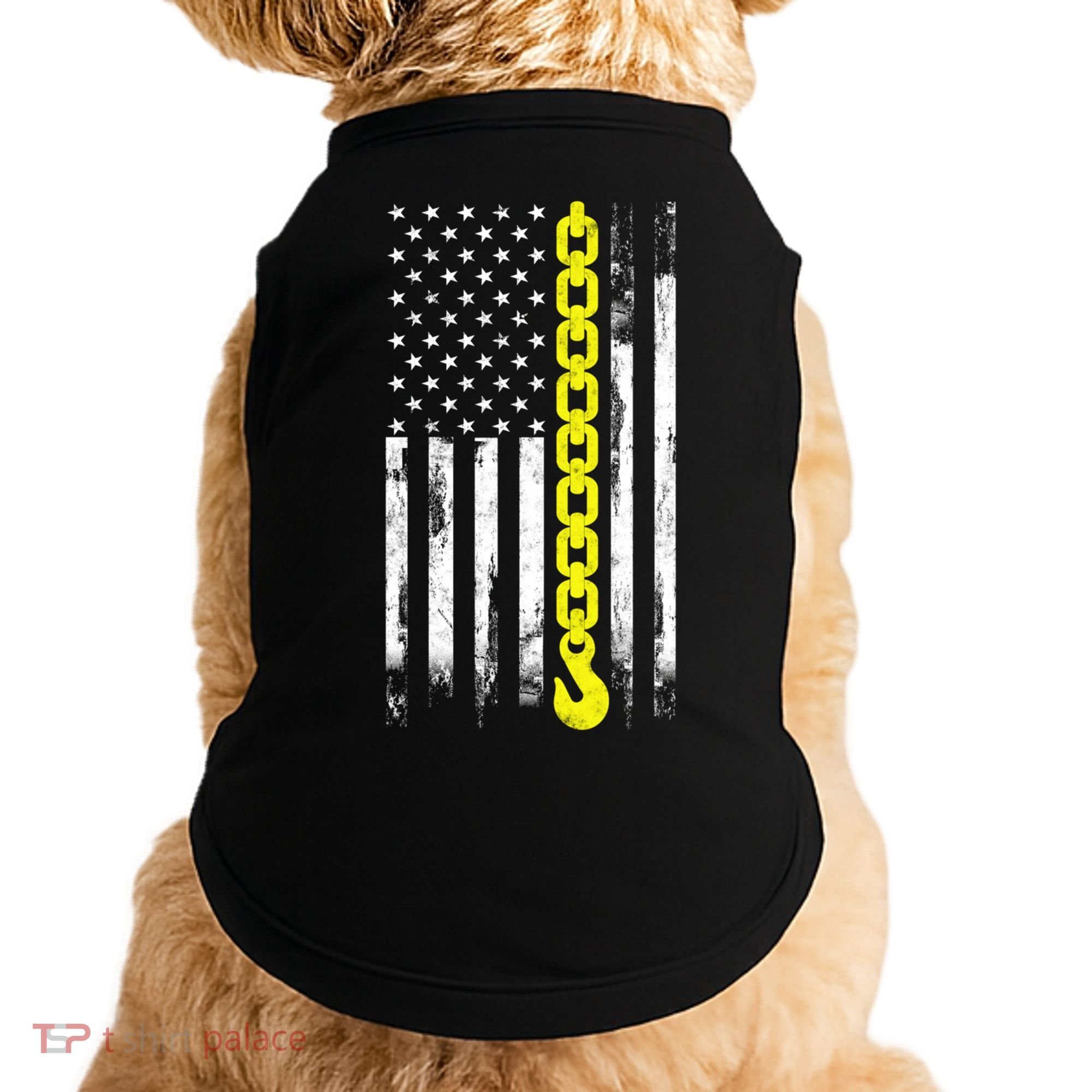 Tow Truck Driver Thin Yellow Line Usa Flag Gift Towing Dad Gift Doggie Tank