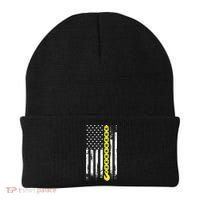 Tow Truck Driver Thin Yellow Line Usa Flag Gift Towing Dad Gift Beanie thumb 0