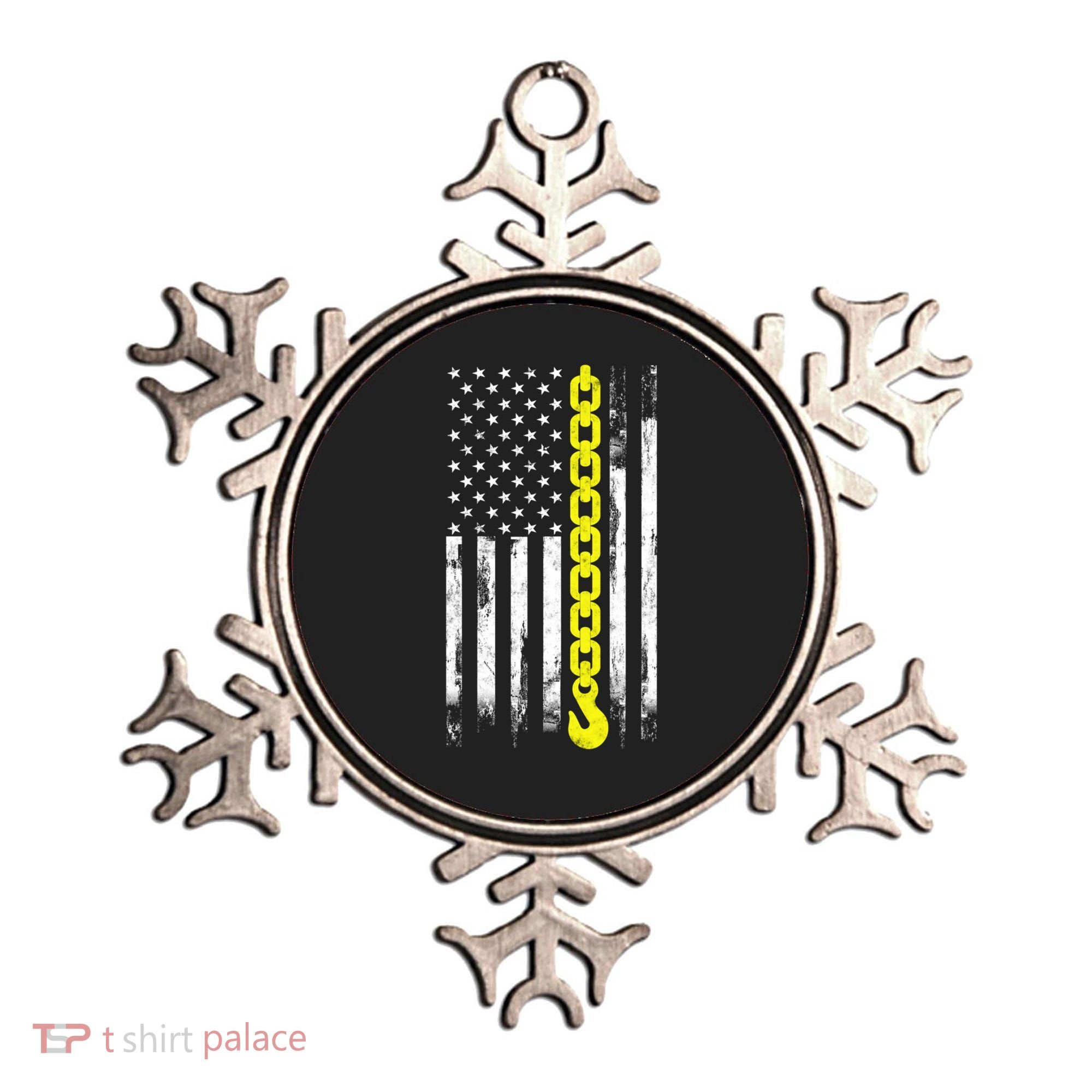 Tow Truck Driver Thin Yellow Line Usa Flag Gift Towing Dad Gift Ornament