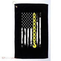 Tow Truck Driver Thin Yellow Line Usa Flag Gift Towing Dad Gift Golf Towel thumb 0
