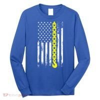 Tow Truck Driver Thin Yellow Line Usa Flag Gift Towing Dad Gift Long Sleeve Shirt thumb 0
