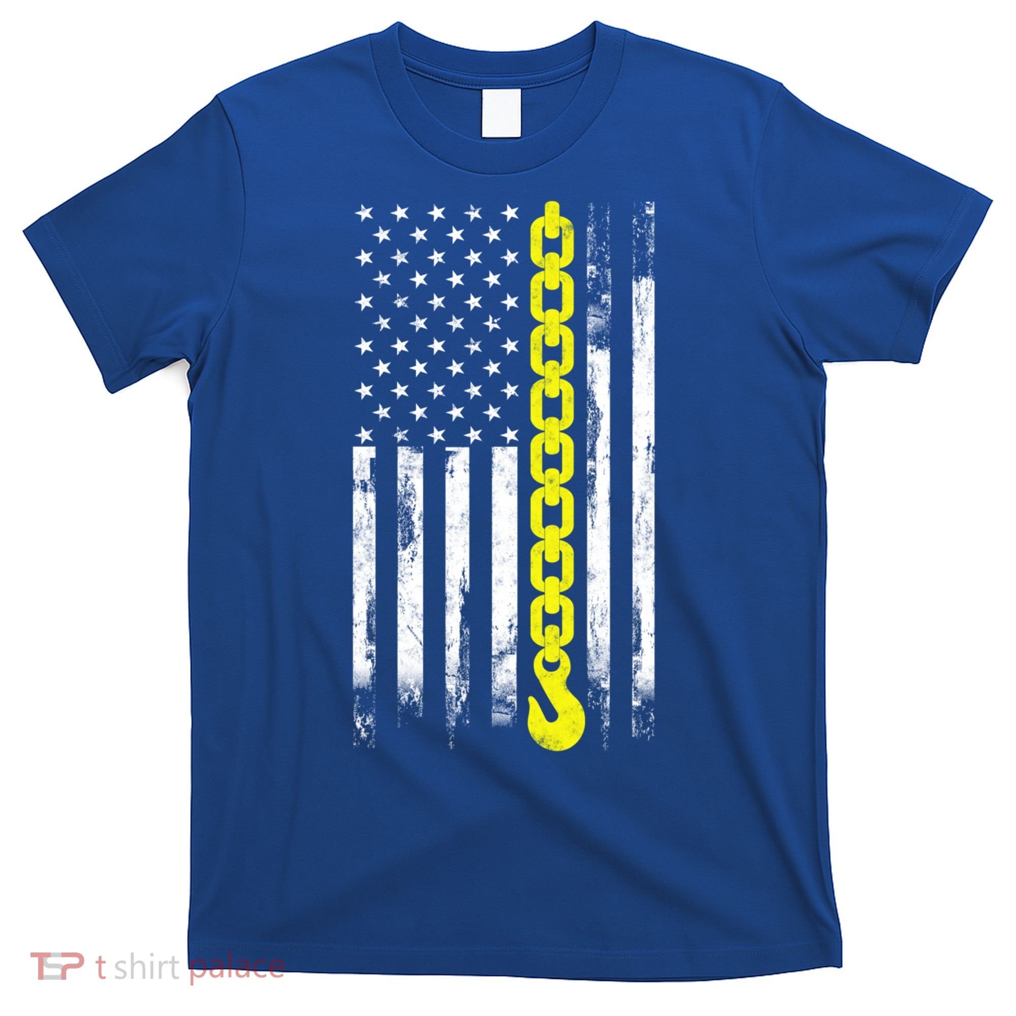 Tow Truck Driver Thin Yellow Line Usa Flag Gift Towing Dad Gift T-Shirt
