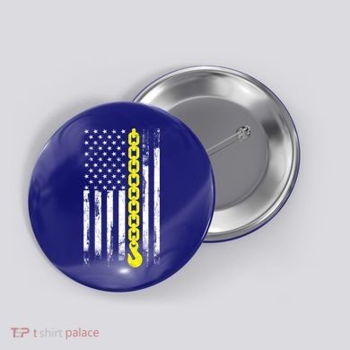 Tow Truck Driver Thin Yellow Line Usa Flag Gift Towing Dad Gift Button