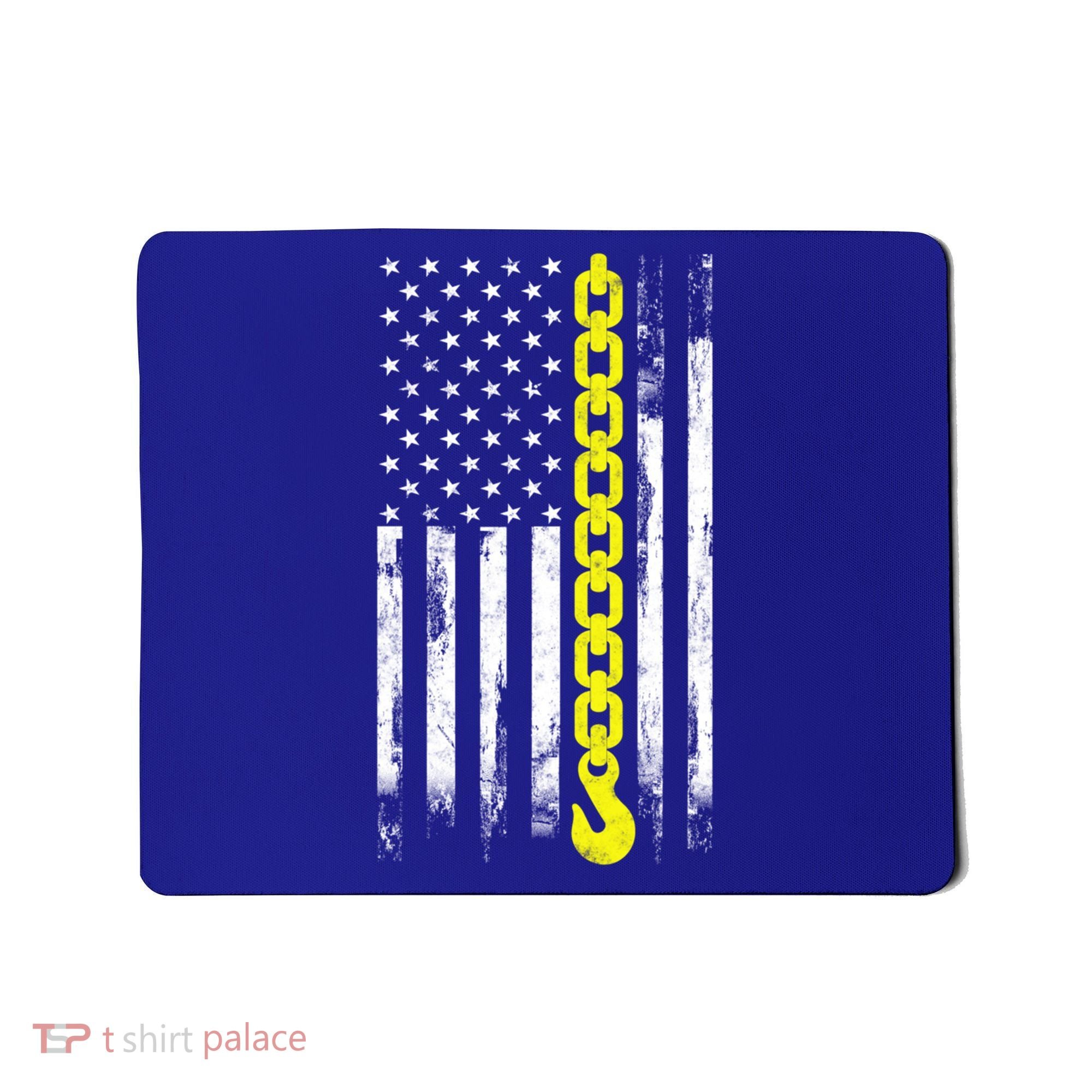 Tow Truck Driver Thin Yellow Line Usa Flag Gift Towing Dad Gift Mousepad