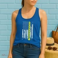 Tow Truck Driver Thin Yellow Line Usa Flag Gift Towing Dad Gift Women's Tank Top thumb 2