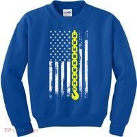 Tow Truck Driver Thin Yellow Line Usa Flag Gift Towing Dad Gift Kids Sweatshirt thumb 0