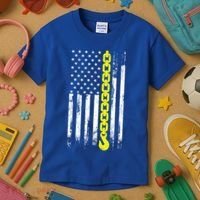 Tow Truck Driver Thin Yellow Line Usa Flag Gift Towing Dad Gift Kids T-Shirt thumb 3