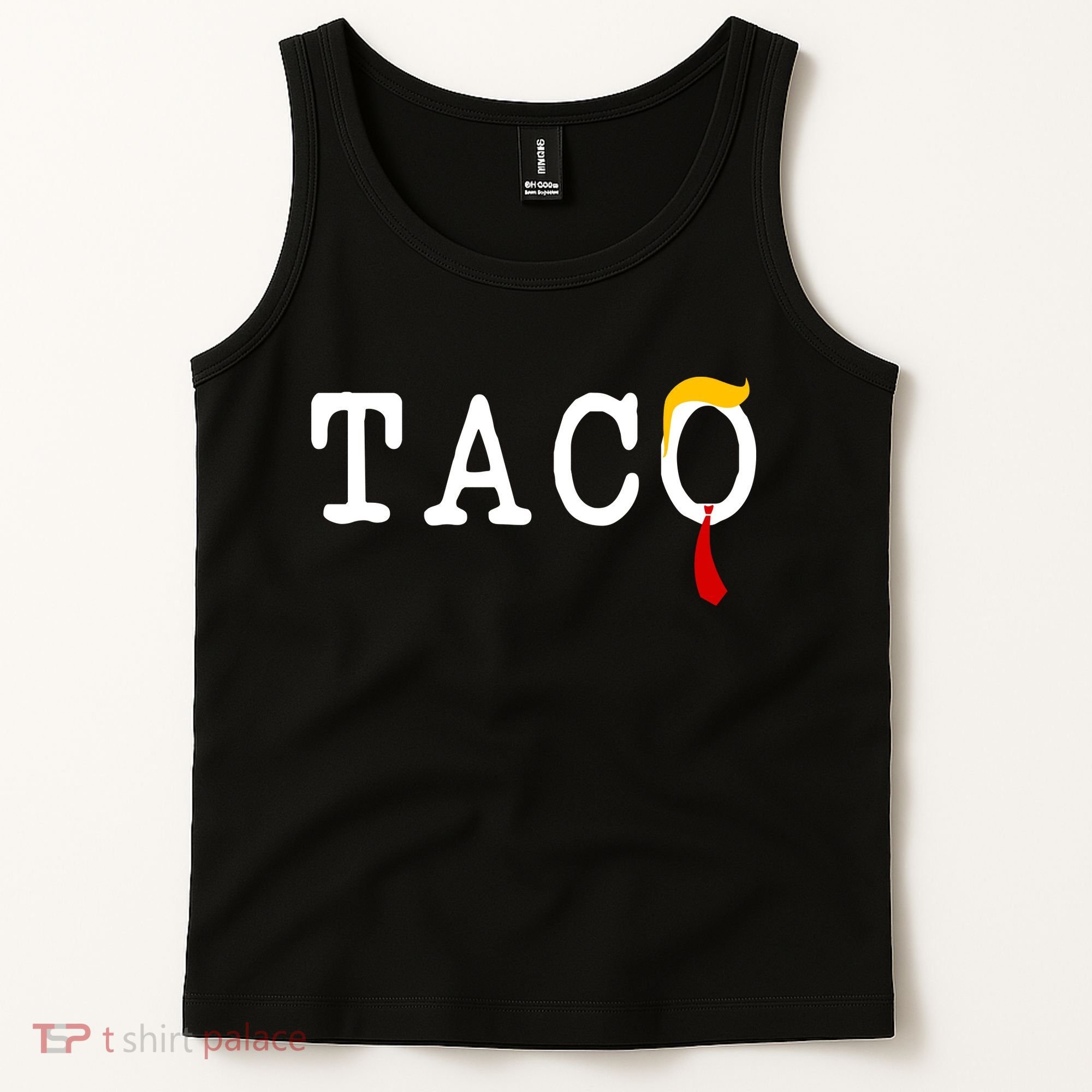 Taco Trump Donald Hair Tie Logo Funny Trending Tank Top