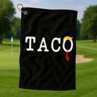 Taco Trump Donald Hair Tie Logo Funny Trending Golf Towel thumb 1